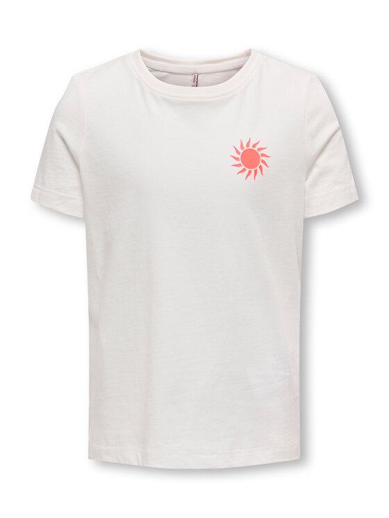 Kids ONLY Kids ONLY T-Shirt Happy Life 15340140 Bílá Regular Fit