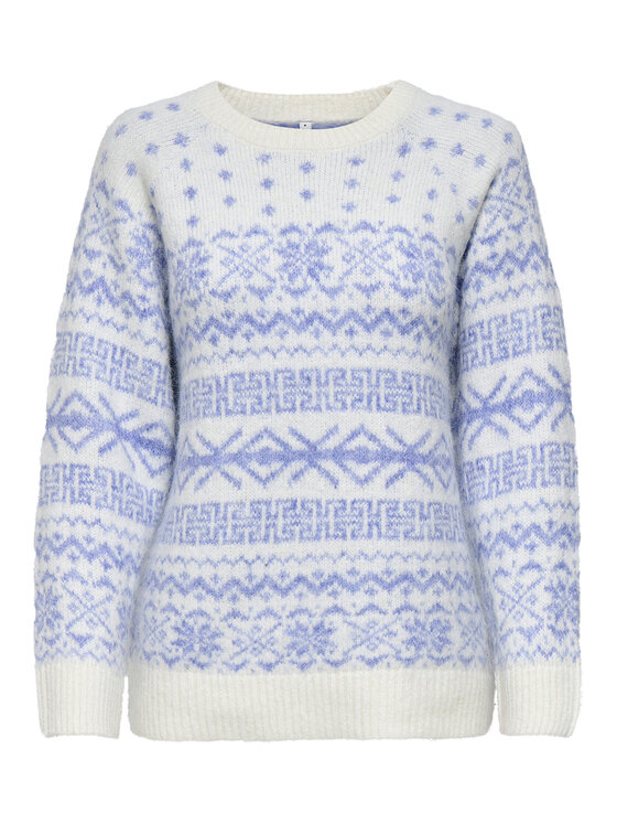 ONLY ONLY Пуловер Xmas Nordic 15354824 Светлосиньо Regular Fit