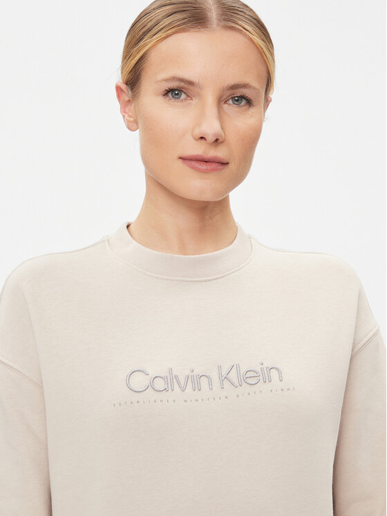 Calvin Klein Calvin Klein Mikina Satin Emroidery K20K206757 Šedá Regular Fit