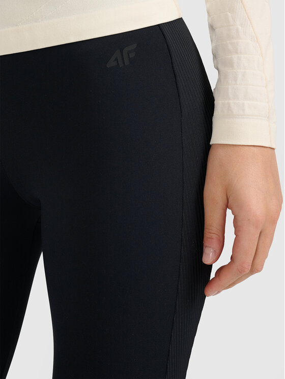 4F 4F Legginsy APRES SKI Czarny Slim Fit