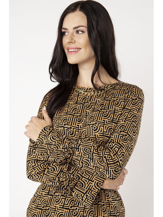 QUIOSQUE QUIOSQUE Každodenní šaty CHAIN DRESS Béžová Regular Fit