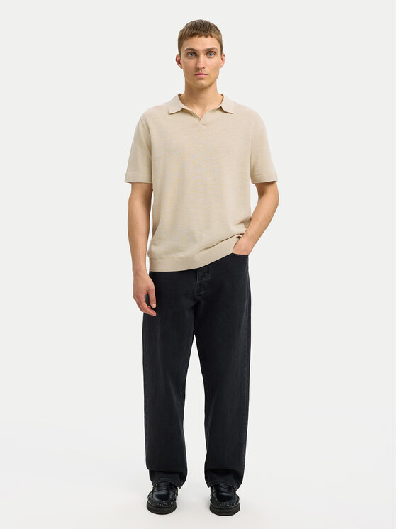 Selected Homme Selected Homme Tricou polo Mattis 16096197 Bej Regular Fit