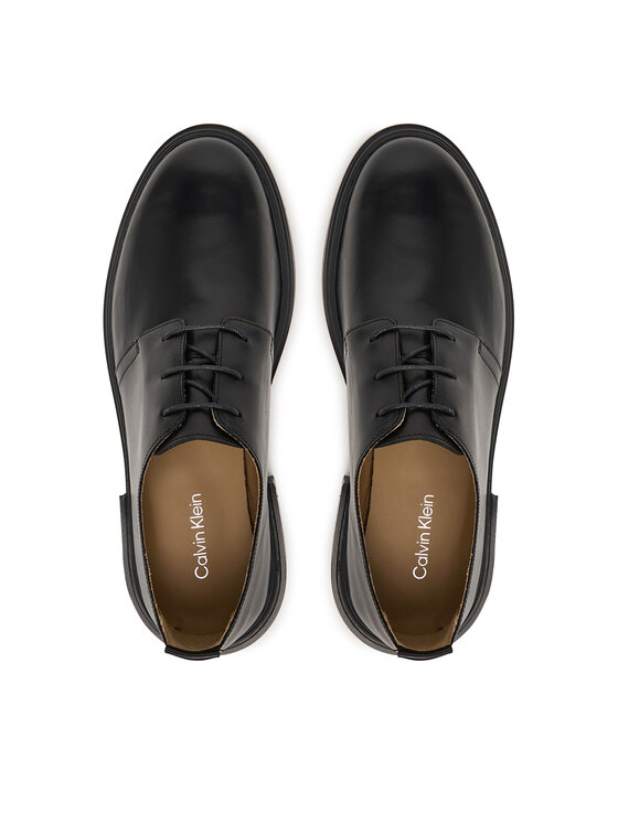 Calvin Klein Calvin Klein Pantofi Cupped Postman Derby Laceup Lth HM0HM01996 Negru