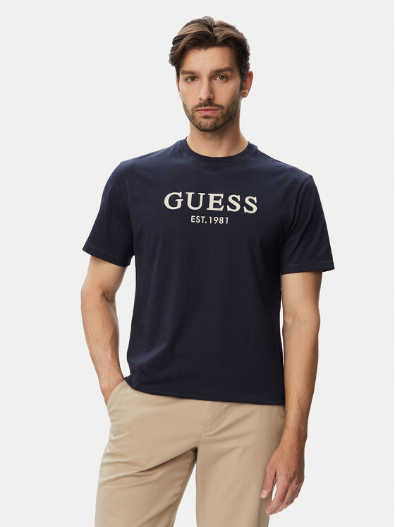 Guess Tricou M6YI41 K4227 Bleumarin Regular Fit