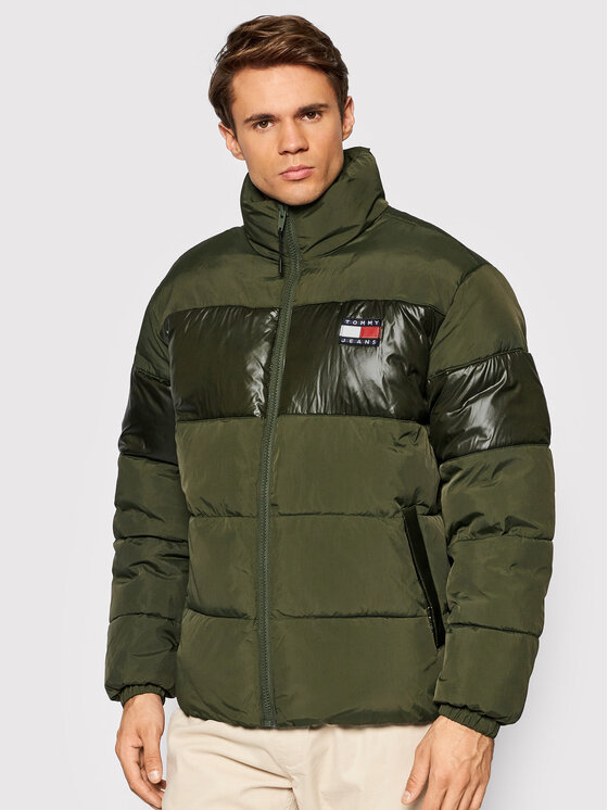 Tommy Jeans Giubbotto piumino Tonal Colorblock DM0DM11207 Verde Regular Fit  • Modivo.it