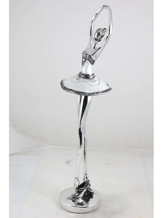 MIAhome MIAhome Figurka baletnica 45x12x11 cm OLORINA-3 Srebrny