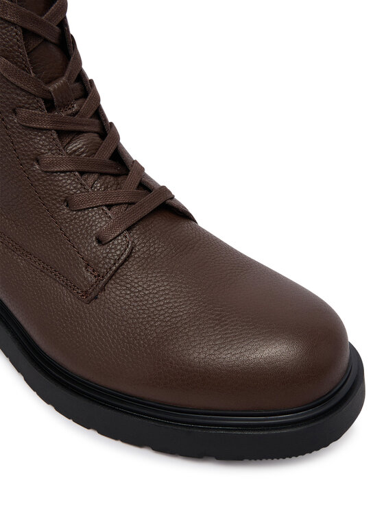 Calvin Klein Calvin Klein Gležnjače Combat Ess Lace Up Zip Boot Lth YM0YM01373 Smeđa