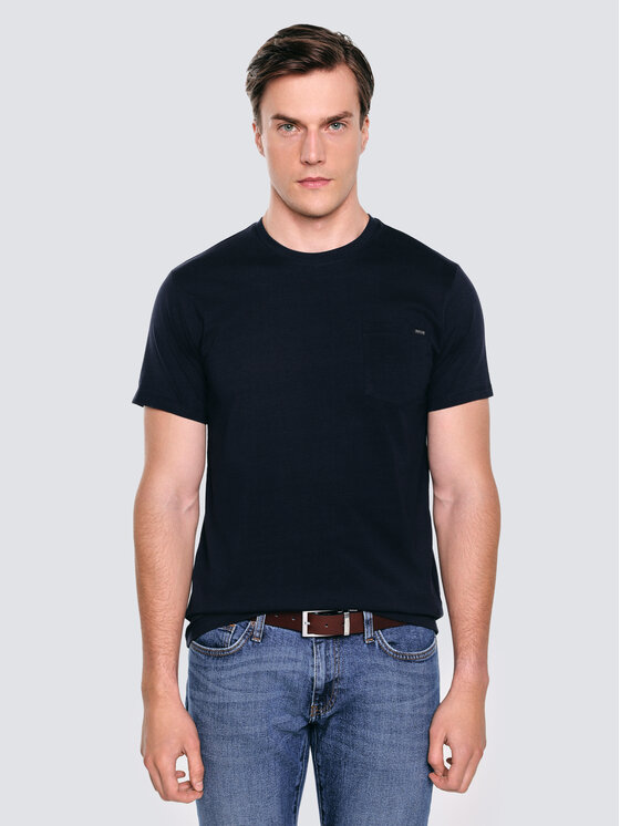 BIG STAR BIG STAR T-Shirt CARBON Granatowy Basic Fit