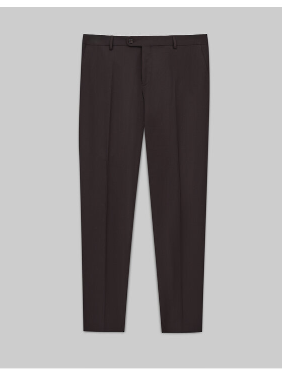Borgio Borgio Spodnie garniturowe gualdo_01_br Brązowy Slim Fit