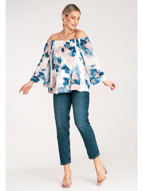 FIGL FIGL Blusa M1142 Blu Loose Fit