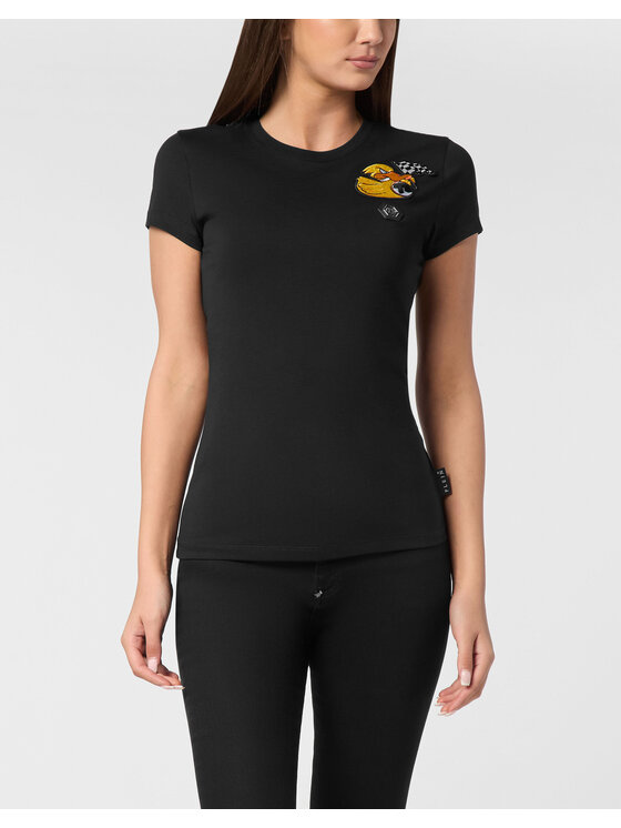 PHILIPP PLEIN PHILIPP PLEIN T-Shirt 24601 Czarny Skin Tight Fit