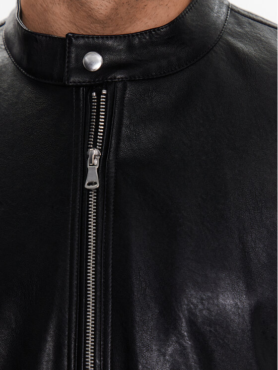 Sisley Sisley Куртка зі штучної шкіри 21DYSN01L Чорний Regular Fit