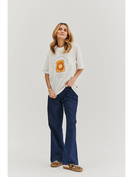 NAOKO NAOKO T-Shirt Golden Pause Bílá Regular Fit