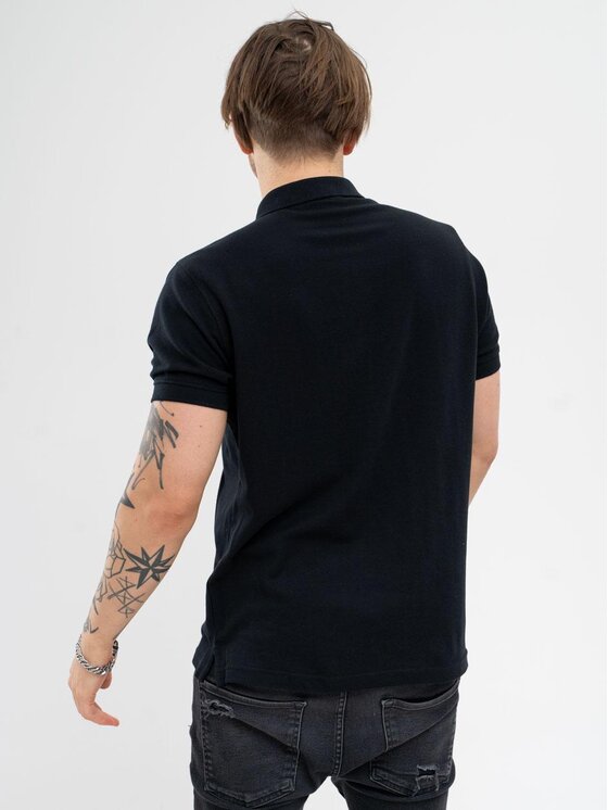 Jigga Wear Jigga Wear Polo Koszulka Polo Z Krótkim Rękawem Męska Czarna Jigga Wear Classic 3XL Czarny Regular Fit