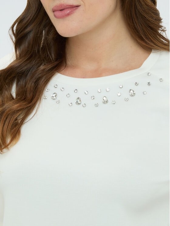 Fiorella Rubino Fiorella Rubino Felpa G899L009281N011 Bianco Boxy Fit