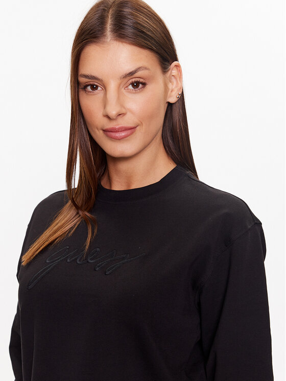 Guess Guess Majica dugih rukava O3YQ01KBS91 Crna Regular Fit