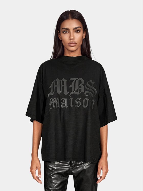 MADE BY SOCIETY MADE BY SOCIETY T-Shirt MONOCHROME - T27464 Czarny Basic Fit