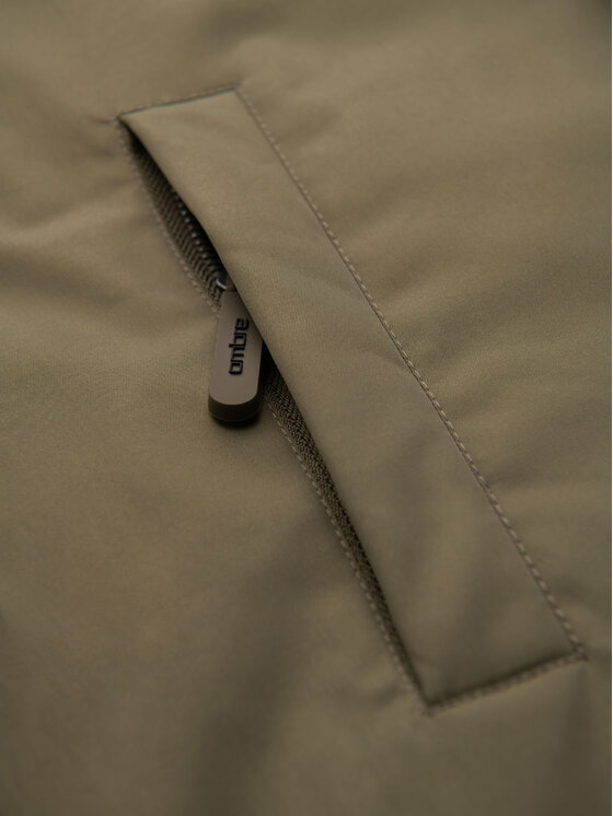 Ombre Ombre Parka OM-JAPJ-0313 Zielony Regular Fit