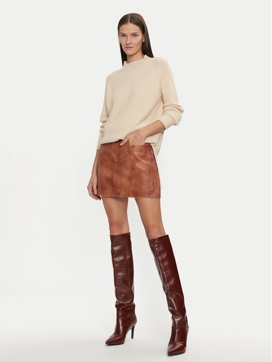 Kontatto Kontatto Sweter 3M0128 Beżowy Relaxed Fit