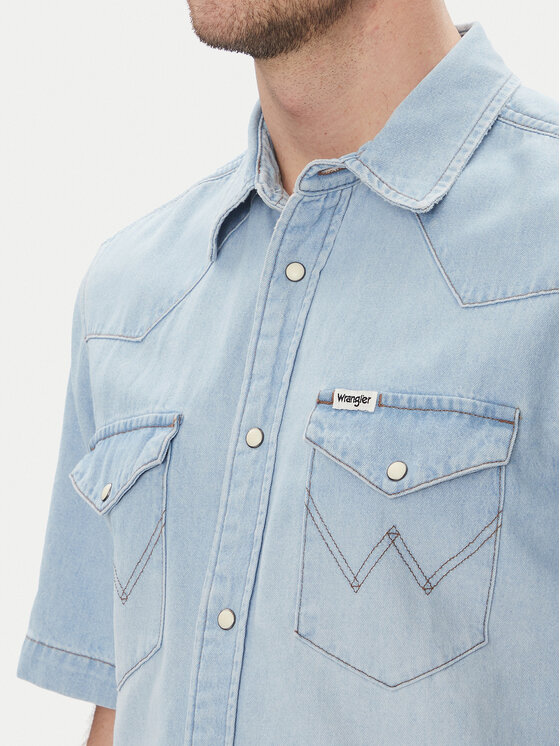 Wrangler Wrangler Jeans srajca Western 112362742 Modra Regular Fit