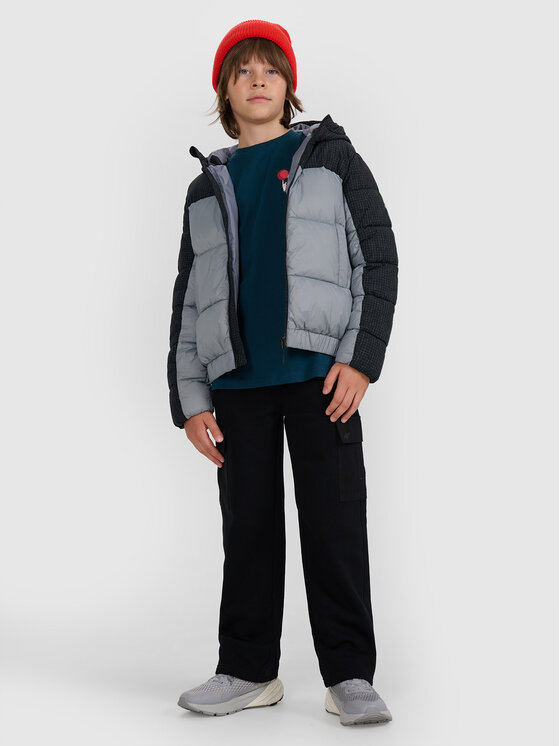 4F 4F Kurtka puchowa OUTERWEAR Szary Regular Fit