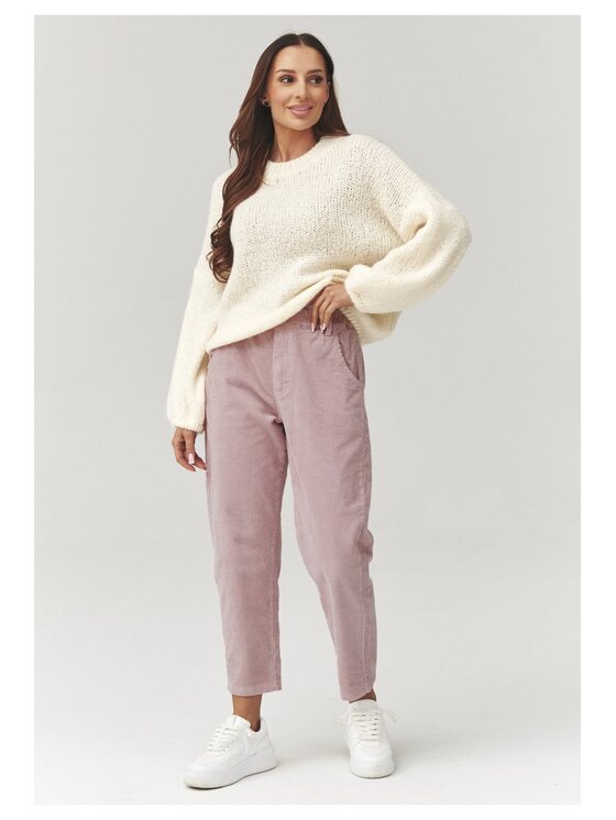 Makadamia Makadamia Jeansy C33 Różowy Baggy Fit