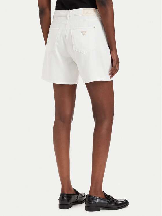 Guess Guess Дънкови шорти W6GD1A D0704 Бял Relaxed Fit