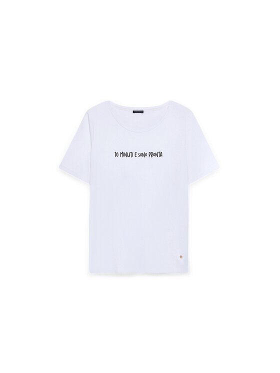 Fiorella Rubino Fiorella Rubino T-Shirt G0EQL009367N011 Biały Regular Fit