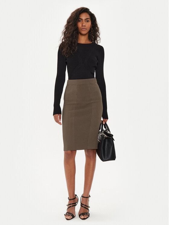 Guess Guess Puzdrová sukňa Lucille W4YD38 Z2U00 Hnedá Slim Fit