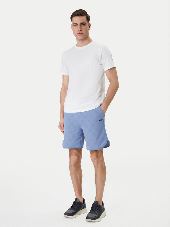 BOSS BOSS Pantaloni scurți sport Member 50558883 Albastru celest Relaxed Fit