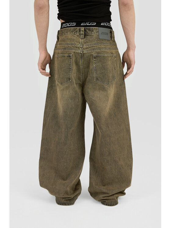 2005 2005 Jeansy Baggy Fit Denim Brązowy Baggy Fit
