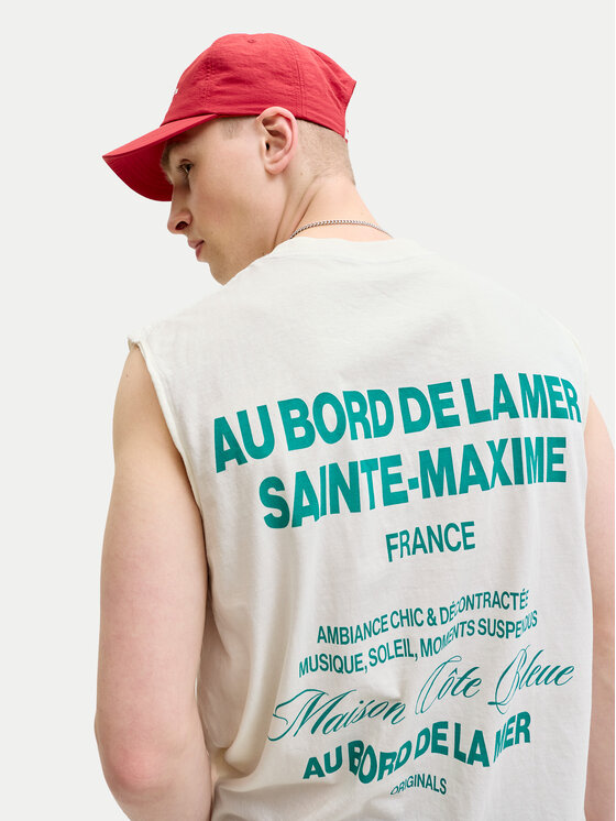 Jack & Jones Jack & Jones Majica brez rokavov Cassis 12295076 Bela Regular Fit