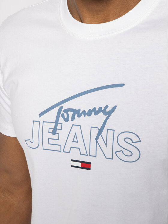 Tommy Jeans Tommy Jeans Tričko Script DM0DM07011 Biela Regular Fit