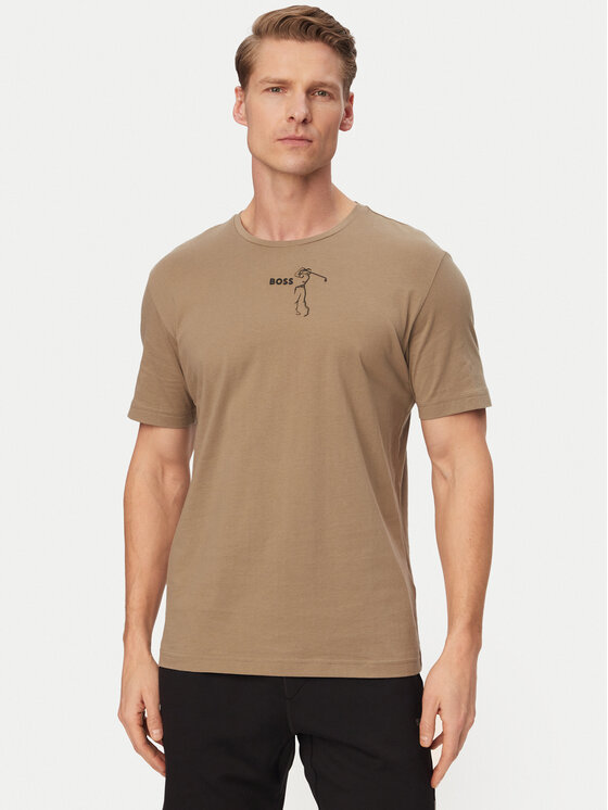 BOSS Tricou Birdie 50559387 Kaki Regular Fit