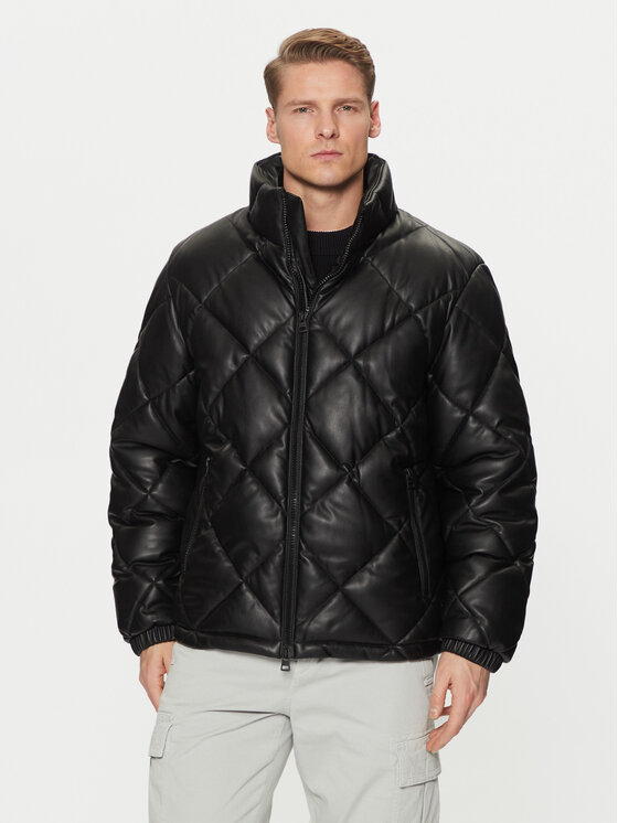 HUGO HUGO Műbőr dzseki Borin2441 50524237 Fekete Slim Fit