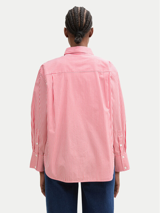 Tom Tailor Denim Tom Tailor Denim Ing Striped loose-fit shirt 1040551 Piros Regular Fit