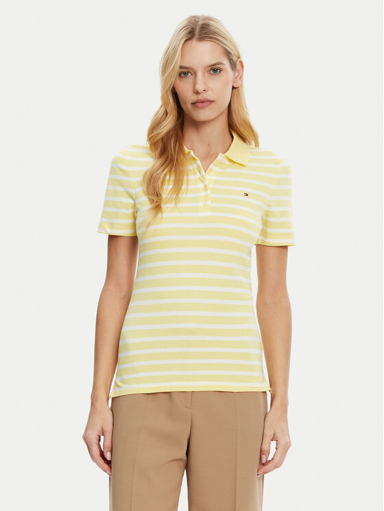 Tommy Hilfiger Polo 1985 WW0WW43225 Giallo Slim Fit, taglia : XL