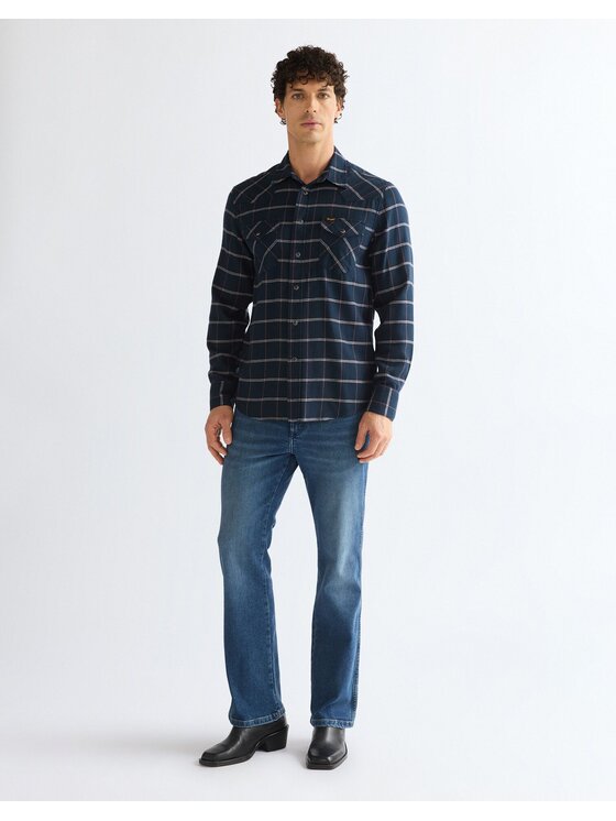 Wrangler Wrangler Koszula WESTERN SHIRT Niebieski Regular Fit