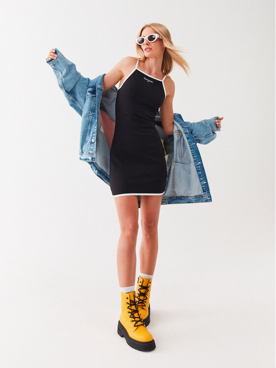 Tommy Jeans Tommy Jeans Igapäevane kleit DW0DW15000 Must Slim Fit