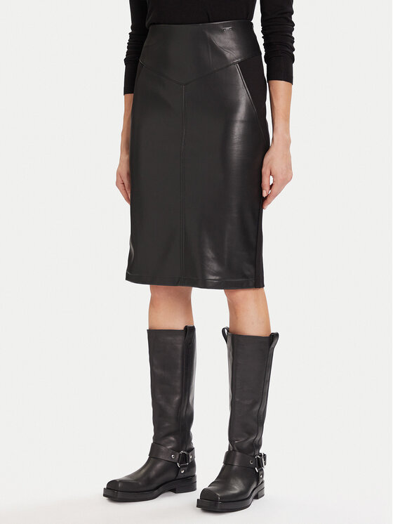 Morgan Morgan Krilo iz umetnega usnja 242-JMADO Črna Slim Fit