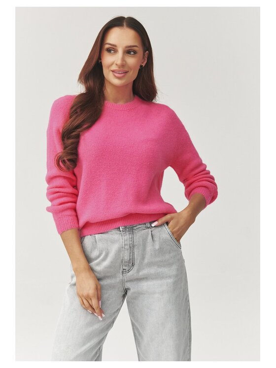 Makadamia Makadamia Sweter C40 Różowy Loose Fit