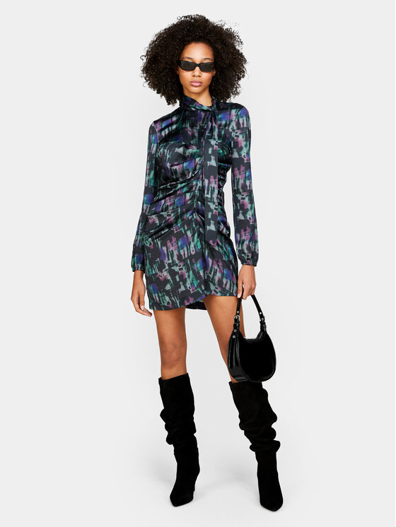 Sisley Sisley Vsakodnevna obleka 4RTMLV046 Pisana Slim Fit