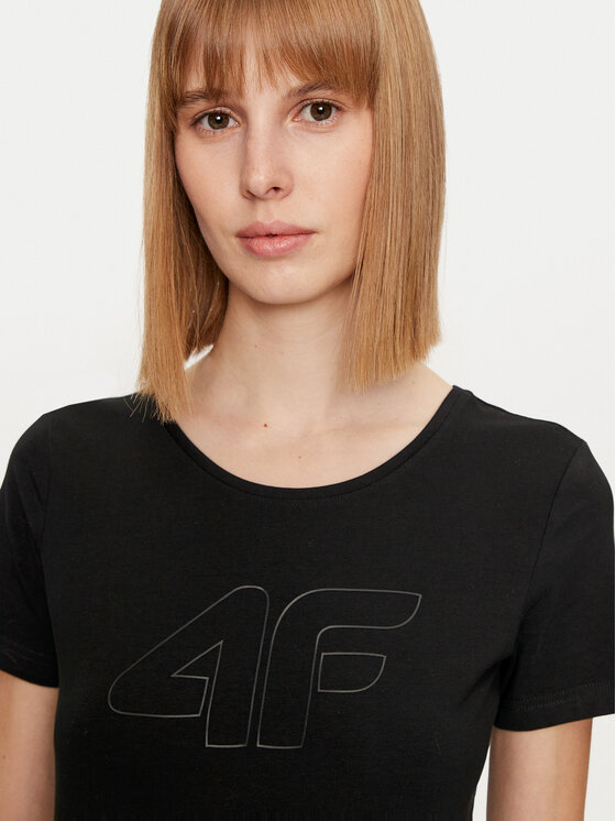 4F 4F T-shirt 4FWMM00TTSHF1846 Crna Slim Fit