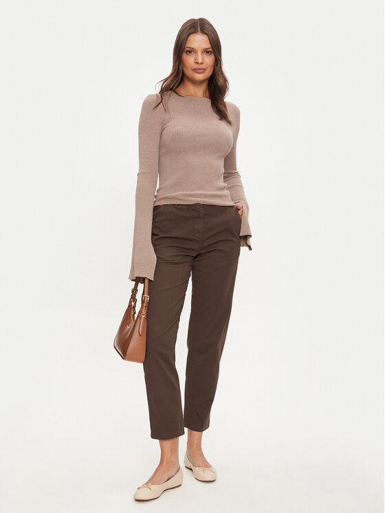 United Colors Of Benetton United Colors Of Benetton Hlače iz tkanine 4GD7DF06U Rjava Regular Fit