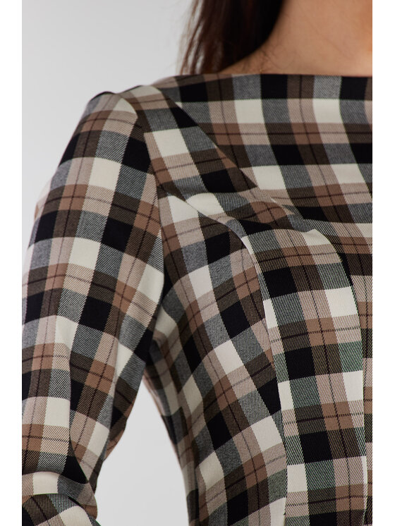 Awama Awama Každodenné šaty A489 Hnedá Basic Fit