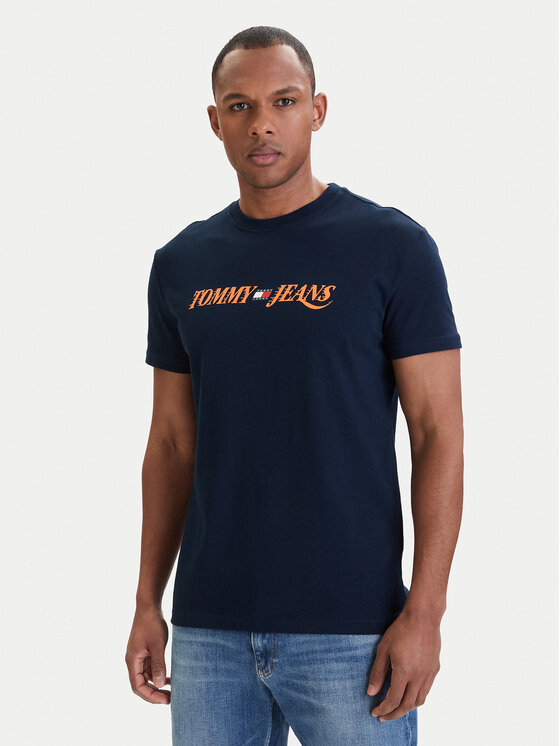Tommy Jeans Tricou DM0DM22548 Bleumarin Regular Fit