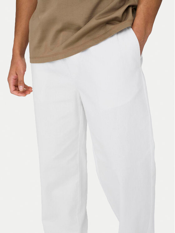 Only & Sons Only & Sons Παντελόνι υφασμάτινο Sinus 22028267 Λευκό Loose Fit