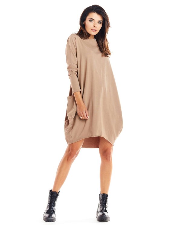 Infinite You Infinite You Úpletové šaty M232 Béžová Basic Fit