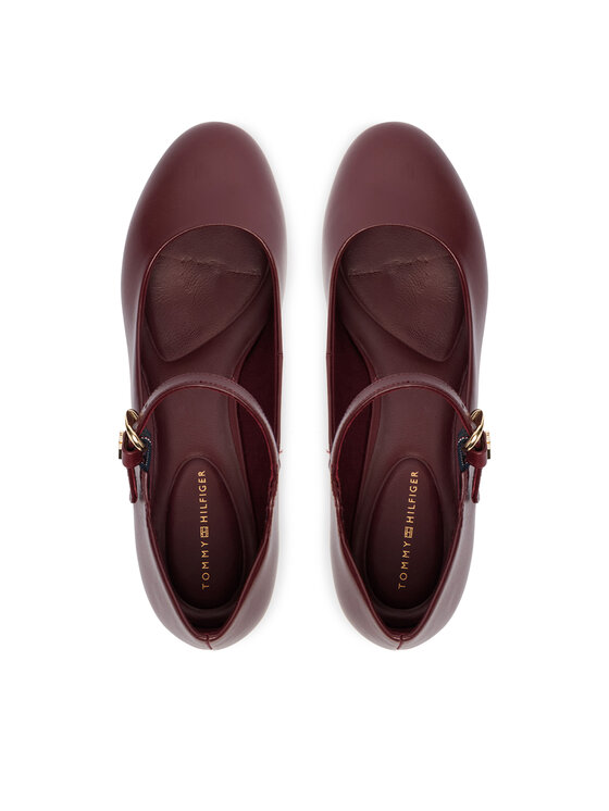 Tommy Hilfiger Tommy Hilfiger Lodičky Heeled Maryjane Buckle FW0FW09347 Bordová