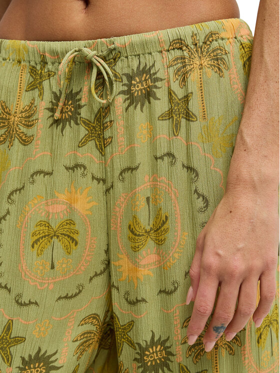 Billabong Billabong Pantaloni di tessuto Beach Spirit EBJNP00141 Verde Wide Leg
